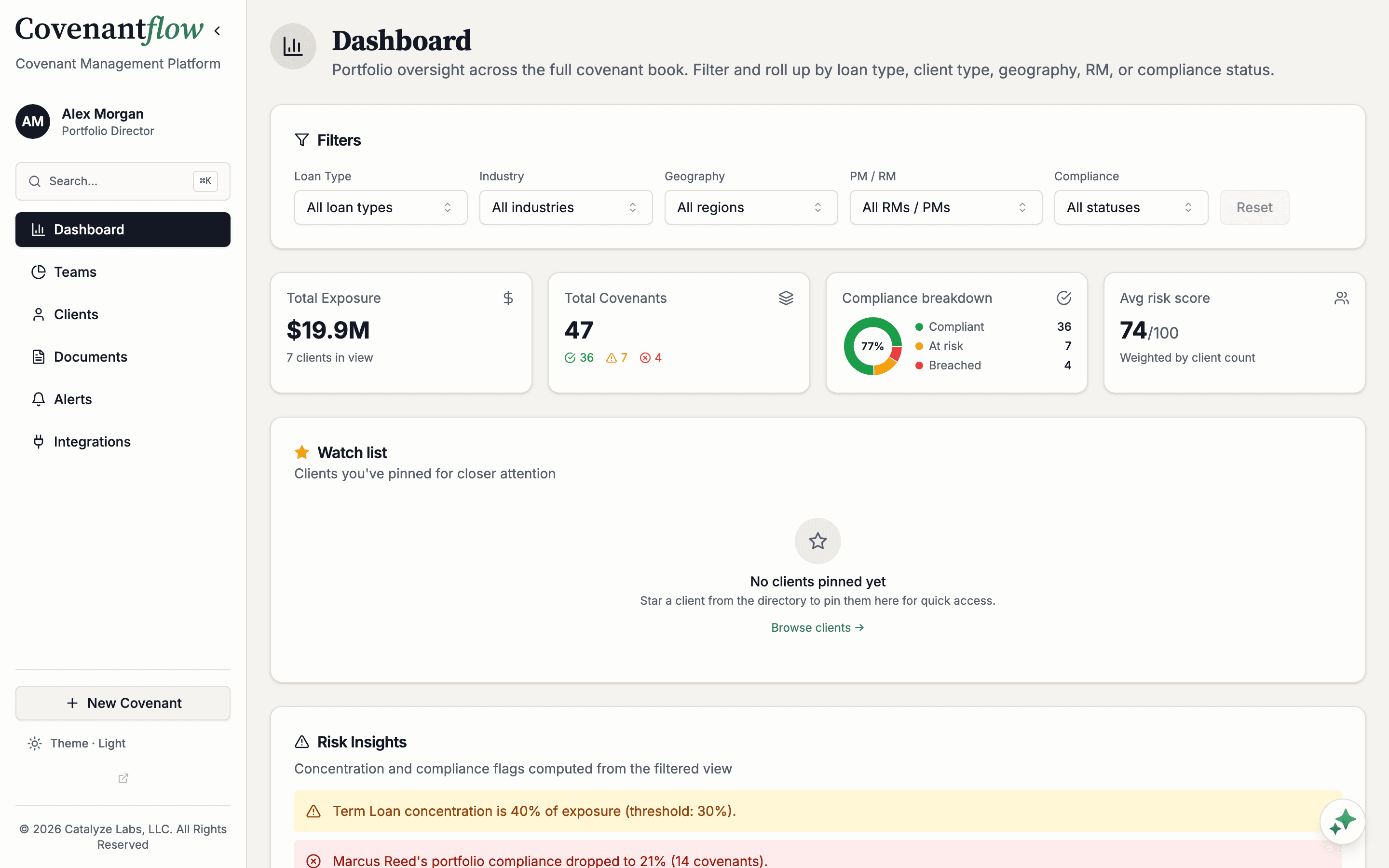 Screenshot: The credit team's command center